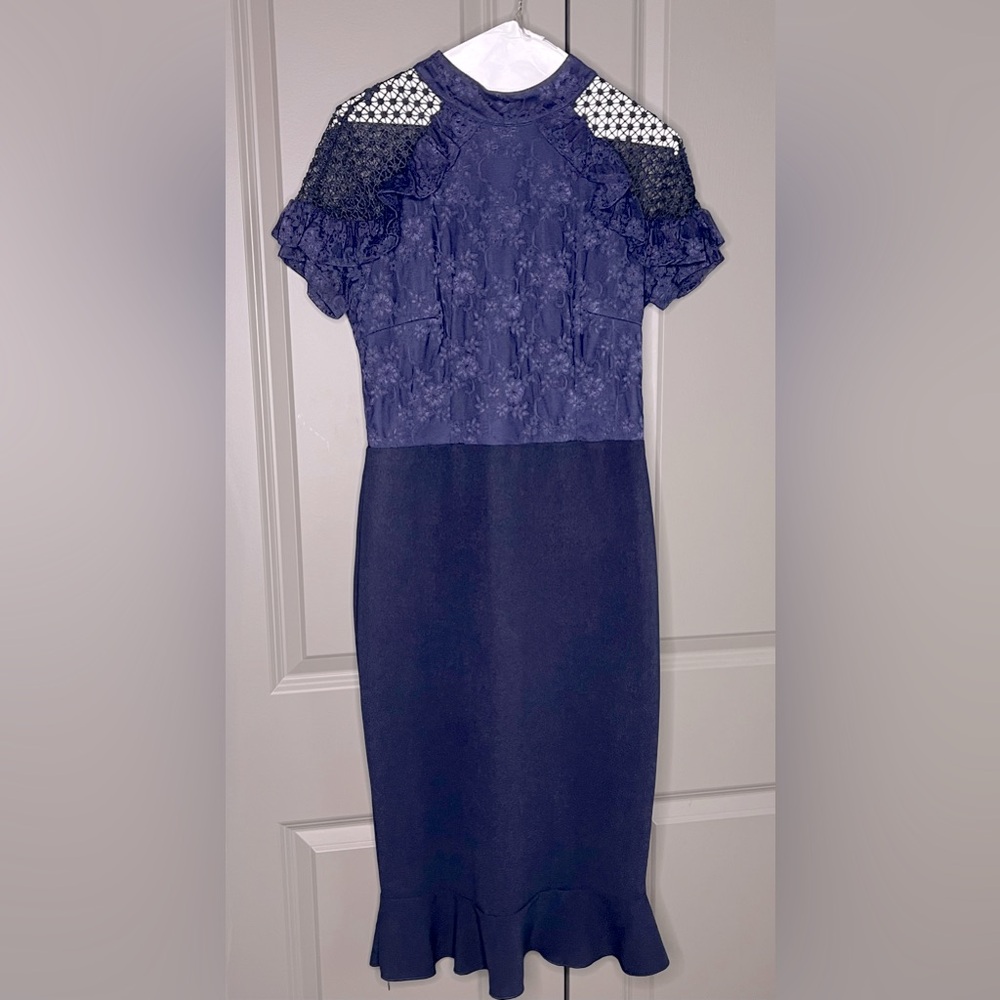 Amazing Navy Blue Short Sleeve Dress
